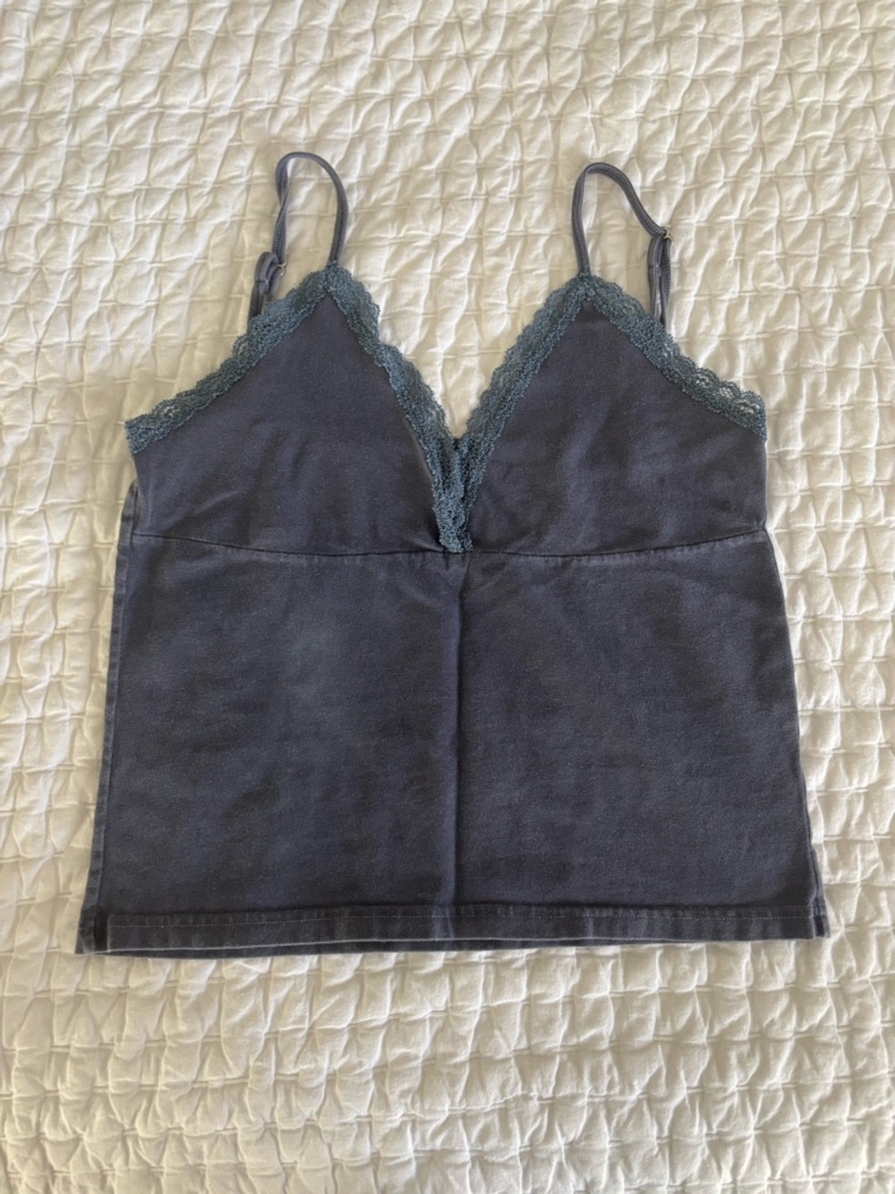Lace-Trim Navy Cami Top